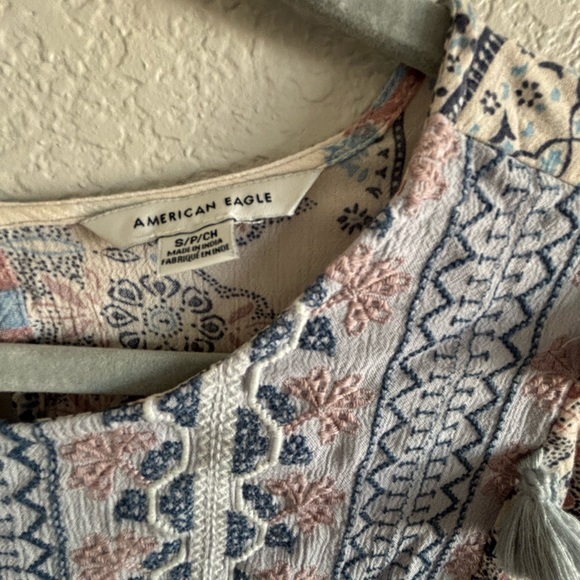 American Eagle Bohemian Print Long Sleeve Top - Picture 4 of 5